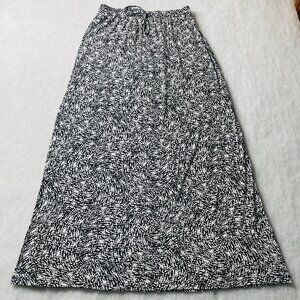 Cynthia Rowley Womens Black & White Abstract Print Long Maxi Skirt Size Large